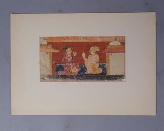 unsigned Antique hand painted illustration 