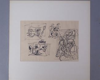 signed ink drawing 1966