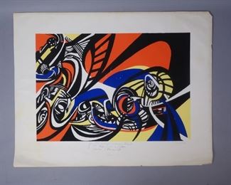 Hans Peter Zimmer signed & dedicated screen print 1967/67, # 28/75