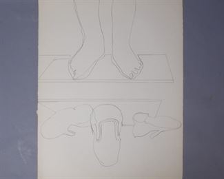 Adriena Simotova signed ink line drawing 1980