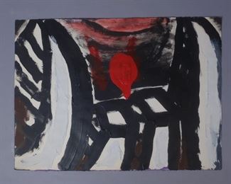 Stano Filko paint on cardboard "Tooth" double-sided painting 1979