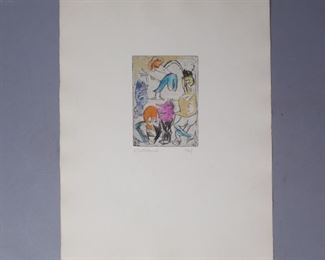 Hans Peter Zimmer signed test print "Kunzelmanns Abschied" 1961