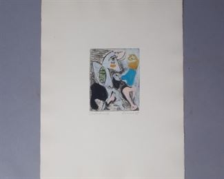 Hans Peter Zimmer signed test print "Abvegise Diskussion" 1961