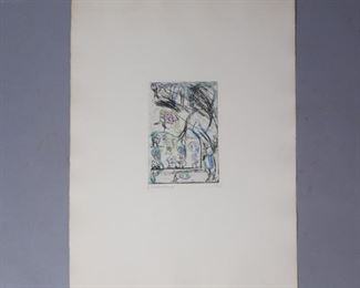 Hans Peter Zimmer signed test print "Spur-prozess" 1961