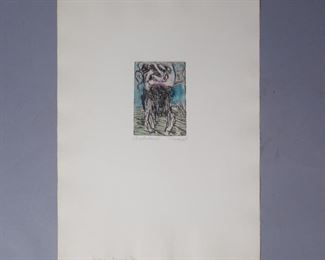 Hans Peter Zimmer signed test print "Portrait Heimrad Prem" 1969