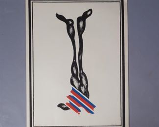 Jozef Jankovic signed print with dedication 1968 