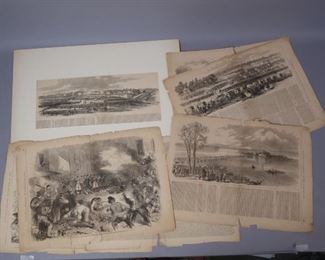 Group of etchings from "Pictorial History of the War of 1861-62" after William Waud