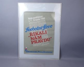 1989 Czech Socialist Party free speech poster