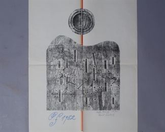 Cenek Prazak Signed Abstract Print 58/65 1982