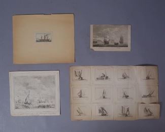 W.V.V. & W Baille Group 15 Etchings Seascapes & Boats