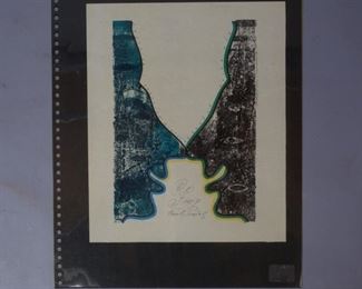 Cenek Prazak Signed Abstract Print 1987 