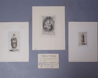 Wenceslaus Hollar Group of 3 Etchings Portraits