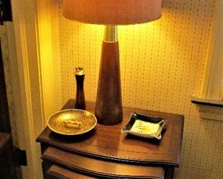 Mid century lamp, lighter & ashtray