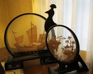 Chinese cork carvings