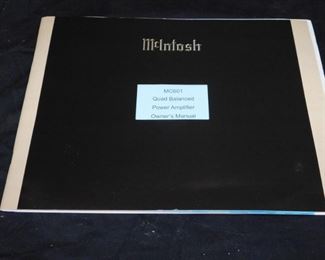 McIntosh MC601 Power Amp Owner's Manual