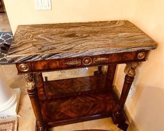 Theodore Alexander stone top brass mount console table cost $2295
$1150 make offer 248 672 6663