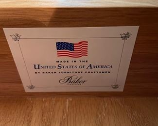 Baker Furniture Stately Home Sheraton bow front inlaid mahogany sideboard. Measures 72ʺ W × 25ʺ D × 37ʺ H. Late 20th century. Photo 2 of 2.