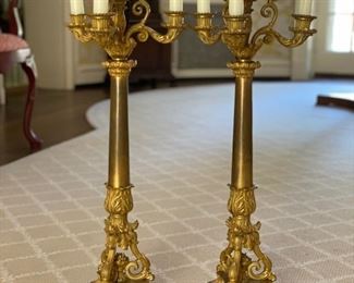 Pair of replica French/English-style candelabras. Photo 1 of 3