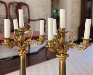 Pair of replica French/English-style candelabras. Photo 2 of 3