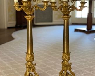 Pair of replica French/English-style candelabras. Photo 3 of 3