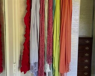 Wool and cotton scarves.