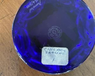 Baccarat Crystal Chicago skyline paperweight. Photo 2 of 2.
