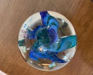 Signed vintage paperweight. Photo 2 of 2.