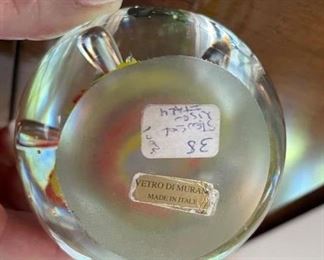 Murano glass paperweight. Photo 2 of 2.