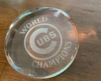 Cubs World Champions paperweight.