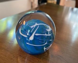 Paperweight signed by artist. Photo 1 of 2.