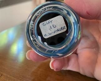 Paperweight signed by artist. Photo 2 of 2.