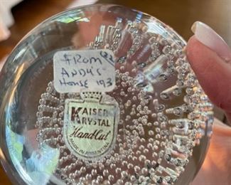 Kaiser Crystal paperweight. Photo 2 of 2.