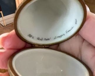 Limoges pear pill box. Photo 2 of 2.