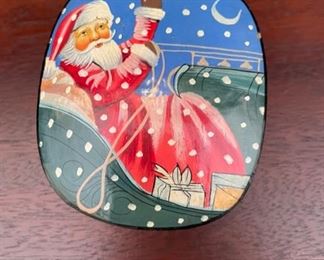 Decorative Santa box. Made in India. Photo 1 of 2.