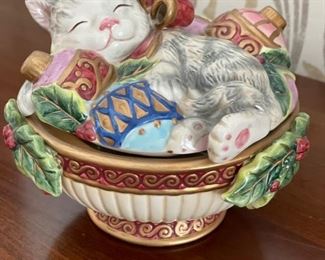 Fitz and Floyd lidded jar. Photo 1 of 2.