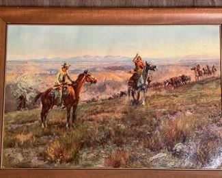 Replica CM Russell oil painting. Photo 1 of 2.