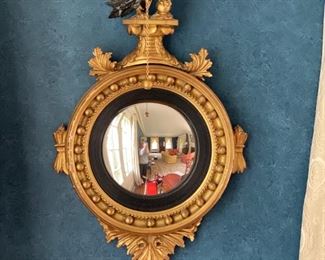 Federal Style Convex Mirror - 2 available. Each measures 31"H. Depth at widest point is 7 " D. Photo 1 of 2.