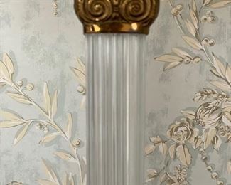 Pair of Brass & Glass Table Lamps. Photo 3 of 3.