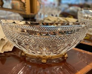 Crystal Wine Boat with Gilt Base. Photo 1 of 2.