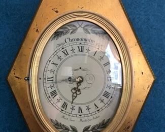 Antique 8-Day French Chronometre Wall Clock.