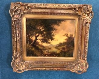 Haan Polderman framed oil painting on board. Measures 14" H x 15" W.