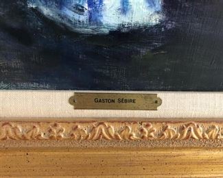 Unknown Flower Bouquet. Signed by Gaston Sebire. Measures 27" W x 35" H. Photo 2 of 2.