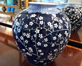 Blue and white porcelain vase.