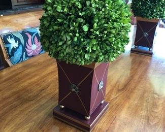 Boxwood topiary in cachepot - 2 available.