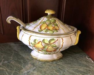Italian ceramic soup tureen.