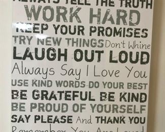 Family Rules wall art.