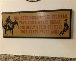 Western "proverb" wall art.