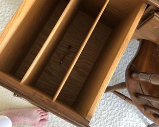 Vintage writing desk with built-in file organizer and chair. Photo 2 of 2.