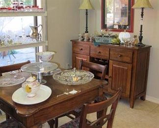 Century Game Table with 1940's Mahogany Chairs