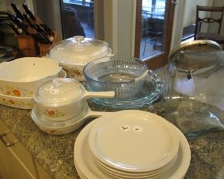 Corningware and Antique Candy Jar